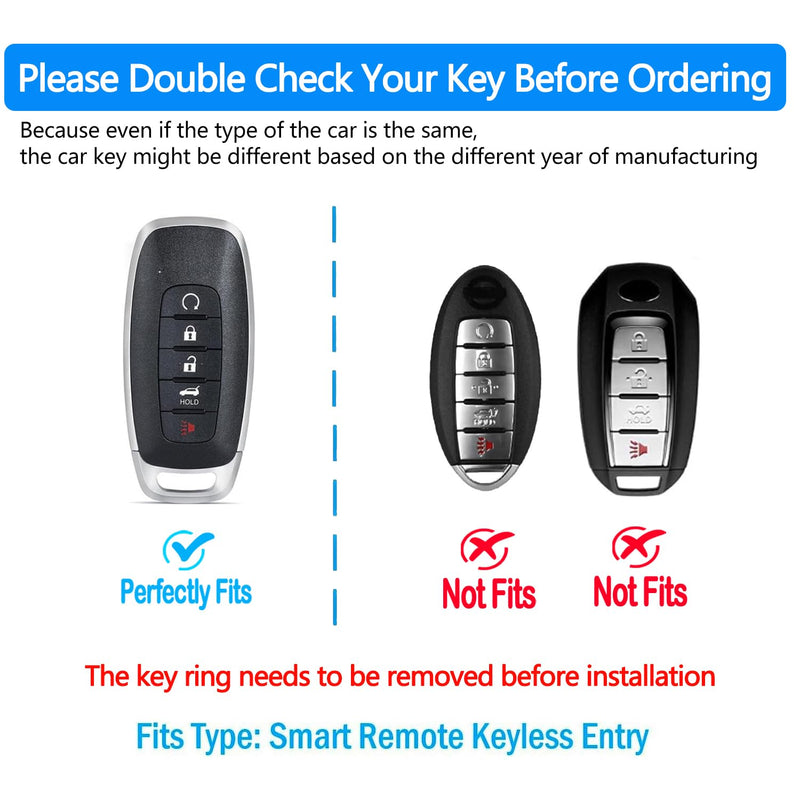 Tukellen for Nissan Key Fob Cover, Premium TPU Plated Case for 2023-2025 Pathfinder Rogue Ariya Versa Kicks Sentra Armada Murano Smart Remote Key Protector (Blue, 5 Buttons) Blue