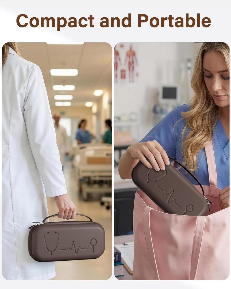 ProCase Stethoscope Case for 3M Littmann Classic III & Cardiology IV, Hard Protective Carrying Bag Fits MDF, ADC, Omron Stethoscopes, Medical Storage Organizer for Nurses & Nursing Students -Chocolate Chocolate