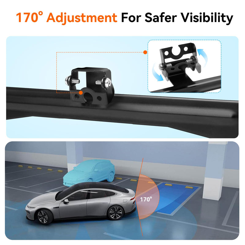 Universal Rear View Camera License Plate Bracket, Upgraded Anti-Rust Paint Full Stainless Steel Backup Camera License Plate Mount , No-Drill & Adjustable for Easy Installation