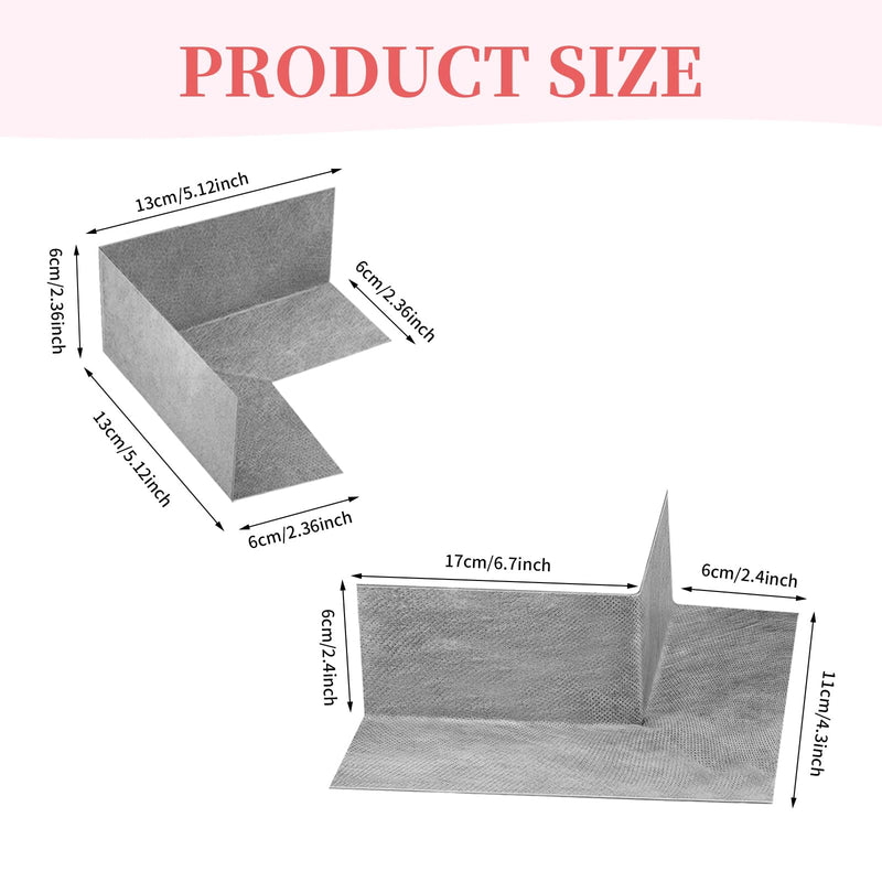 10 Pcs Waterproofing Seal Kit, 6 Inside Waterproofing Membrane and 4 Pcs Outside Waterproofing Corner Polyethylene Seamless Membrane for Shower Bathroom Bathtub Walls and Surrounds (Gray) Gray 10