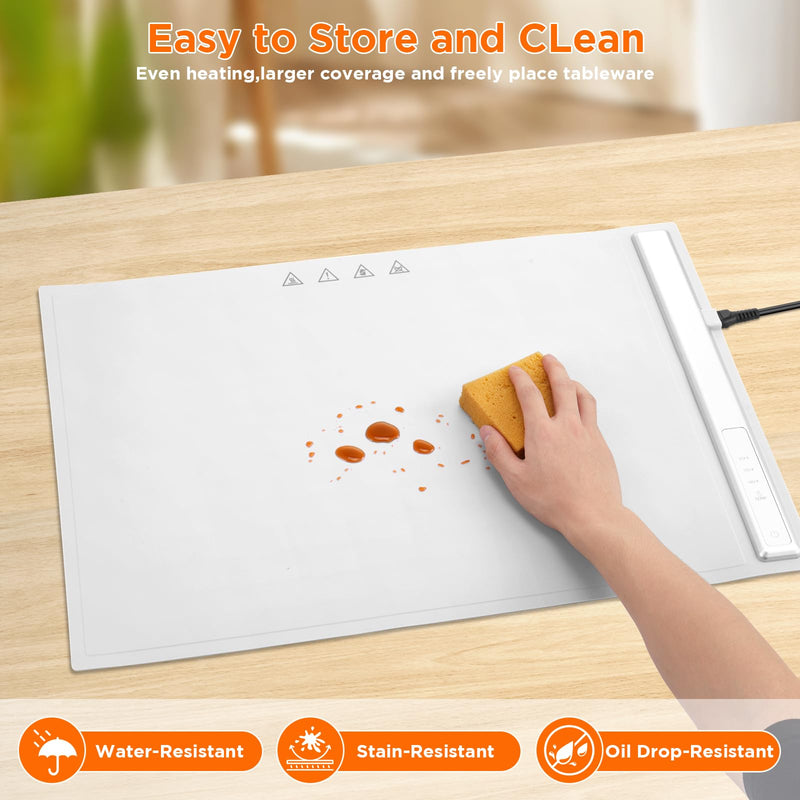 Portable Food Warmers,Electric Warming Tray Hot Tray Heating Mat Food Warmer Heating Pad Keep Foods Warming for Gatherings,Parties, Auto Shut-Off Gray