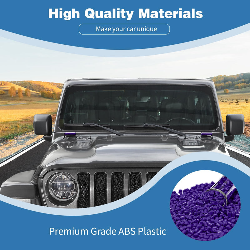 for Jeep JL Windshield Hinge Trim Cover for Jeep Wrangler JL JLU Gladiator JT 2018-Present Purple Exterior Accessories 2pcs