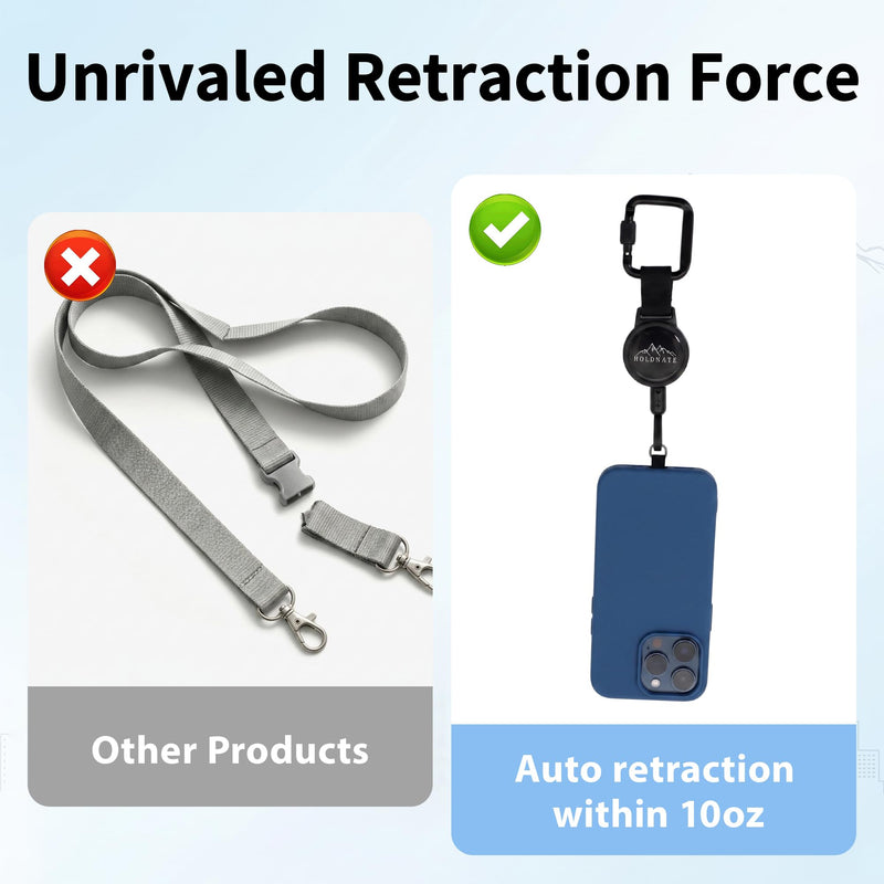 Anti-Drop Phone Lanyard with Retractable Steel Cord, Phone Tether Strap for Travel & Outdoor Use 2