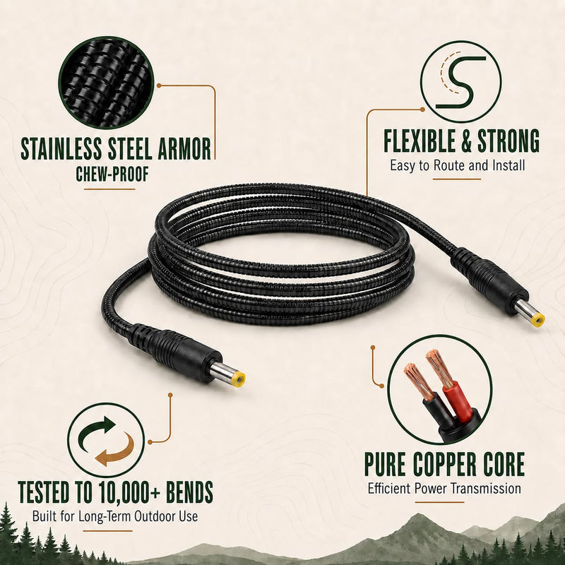 KSK Trail Camera Cable 4.0x1.7 Male to Male,Compatible with Tactacam Reveal,Spartan GoCam, WiseEye,Covert,Bigfoot, and Barn Owl 12V Cameras 79.0 Inches 1