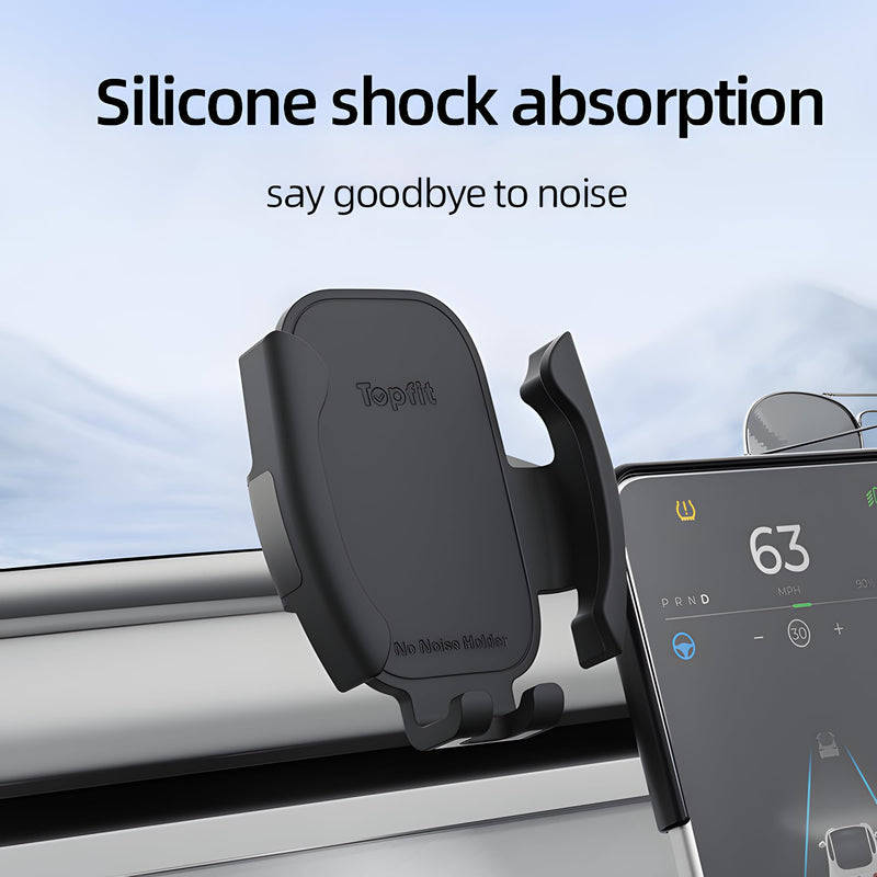 15.4inch Premium Tesla Phone Mount & Holder for Model Y Juniper (2025-2026) & Model 3 Highland (2024+),Snap-On Screen Clip with Scratch-Free Felt Base, Solid Alloy Arm Model Y(Juniper 2025+)
