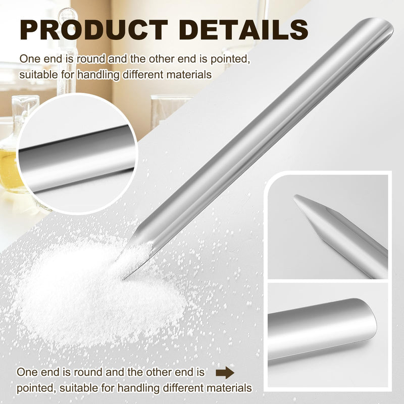 Zonon 48 Pcs 6 Inch Lab Spatula Stainless Steel Micro Lab Scoop Spatula Metal Bead Scoop with Rounded Pointed Ends Laboratory Sampling Curved Spoon for Mixing Powders Pastes Transferring Tool