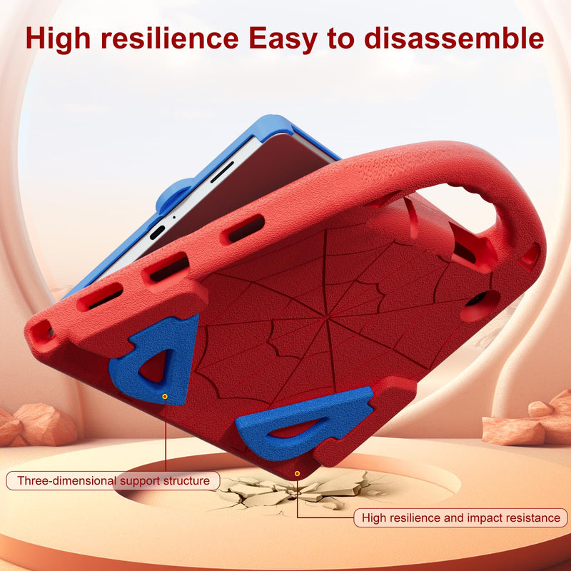 Kids Case for Samsung Galaxy Tab A11+ 2025 / A9+ 2023 11", Shockproof Cover with Built-in Screen Protector and Stand for Galaxy Tab A11 Plus / A9 Plus 11 Inch (Red+Blue) Red+Blue
