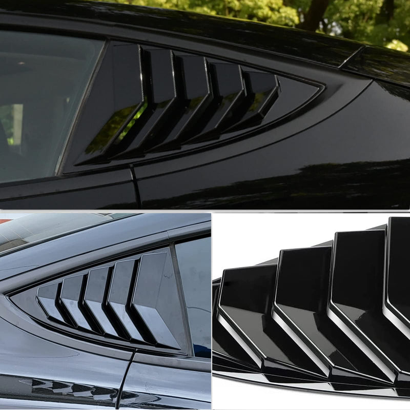 YHCDSEA for Model 3 Rear Side Window Shutter Cover Louver Sport Style Cool Exterior Decoration fit for Tesla Model 3 2017-2025 Accessories (Glossy Black) Glossy Black