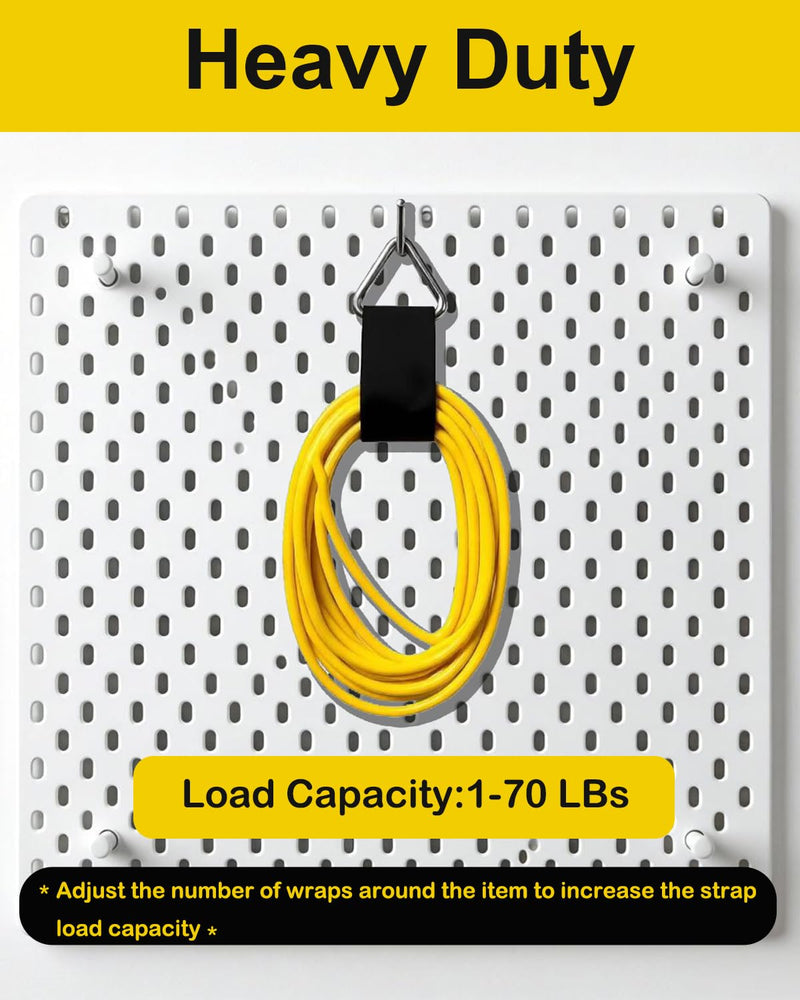 Extension Cord Holder Organizer, 2in x 16.4’ Cut to Length Heavy Duty Storage Straps with 15 Buckles, Garden Water Hose Garage Gadgets Hanger for Storage and Organization