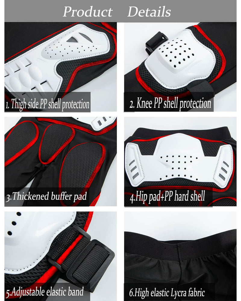  [AUSTRALIA] - Motorcycle Riding Pant - Adult Youth Motocross Protectvie Gear, Dirt Bike Gear Pant with Armor for ATV Cyling Skateboard X-Large Red