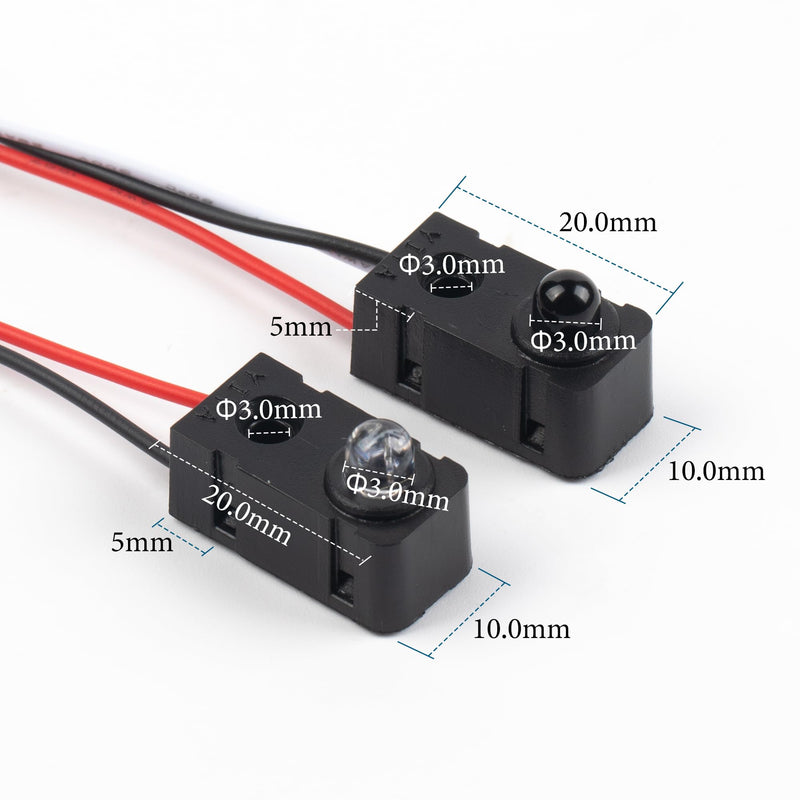 5Pcs IR Break Beam Sensor LEDs Counting Module Distance Sensor Split 5MM Through-Beam Photoelectric Switch for Apply Relay 5 Sensors