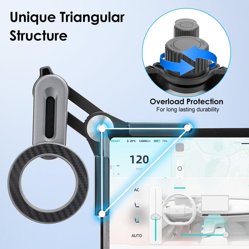 EEEKit Tesla Phone Holder, Magnetic Car Mount Compatible with MagSafe, No Glue Install, Tesla Model 3 Model Y Cybertruck Screen Dashboard Driving