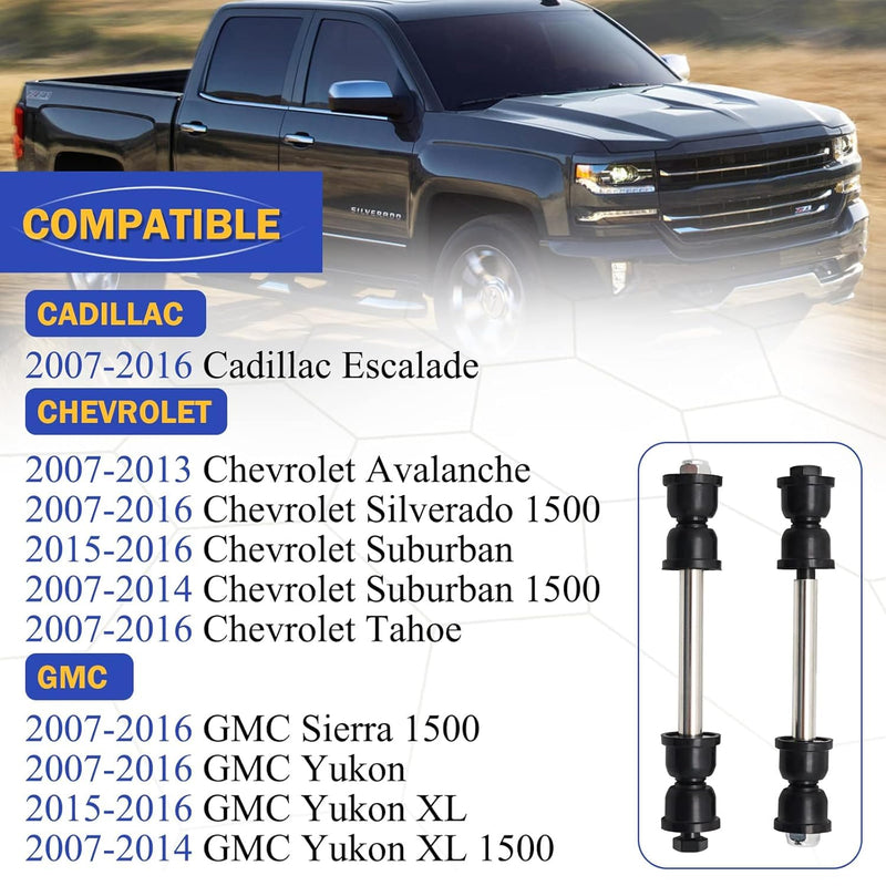 K700432 Front Stabilizer Sway Bar End Links for 2007-2016 Chevy Silverado 1500 Avalanche Tahoe Suburban/GMC Sierra Yukon/Cadillac Escalade K700538 K700432