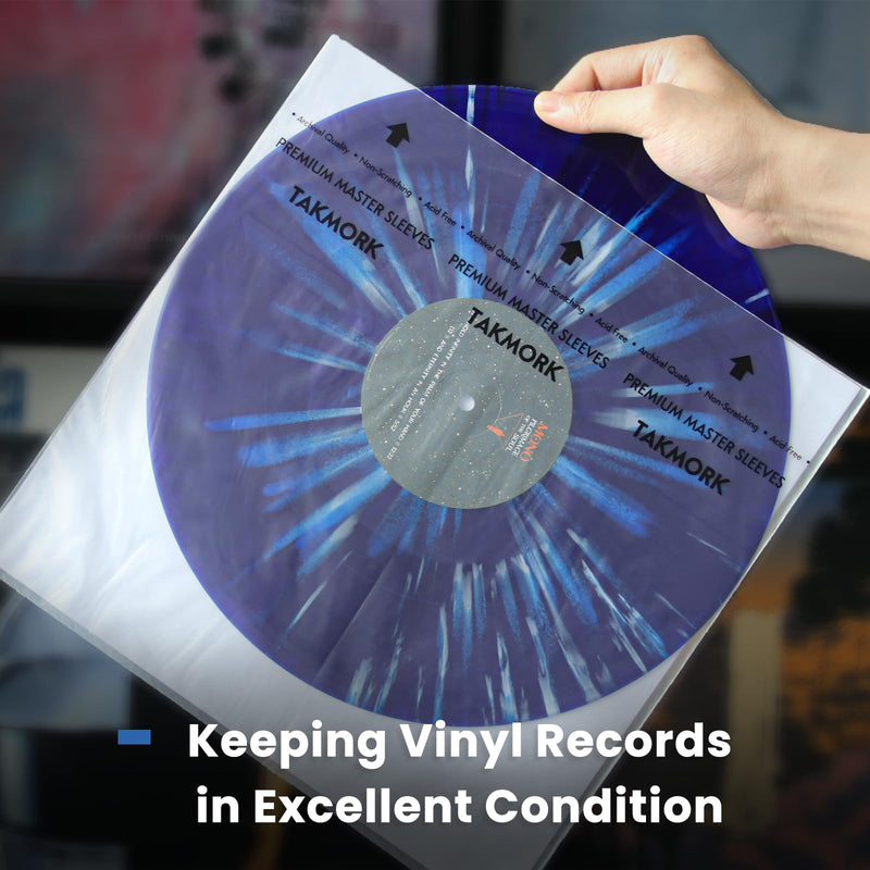 Vinyl Record Inner Sleeves: 12" Anti-Static Rice Paper LP Sleeves Album Record Acid-Free Clear Protective Sleeves for Vinyls Storage, 25pcs 25