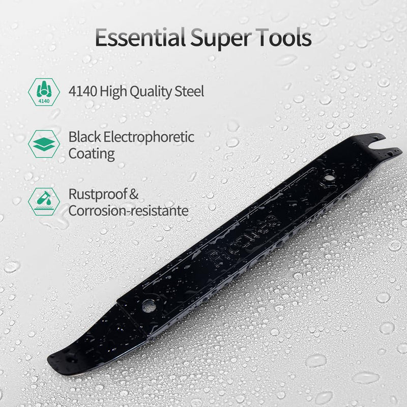 4140 Steel Durable Pay Bar,Multi-Function Trim Removal Tool for Compact Panel,Auto Trim Interior,Sheet Metal,Fasteners,Also for Bumper Retainer Clips-1PCS Black 1PCS