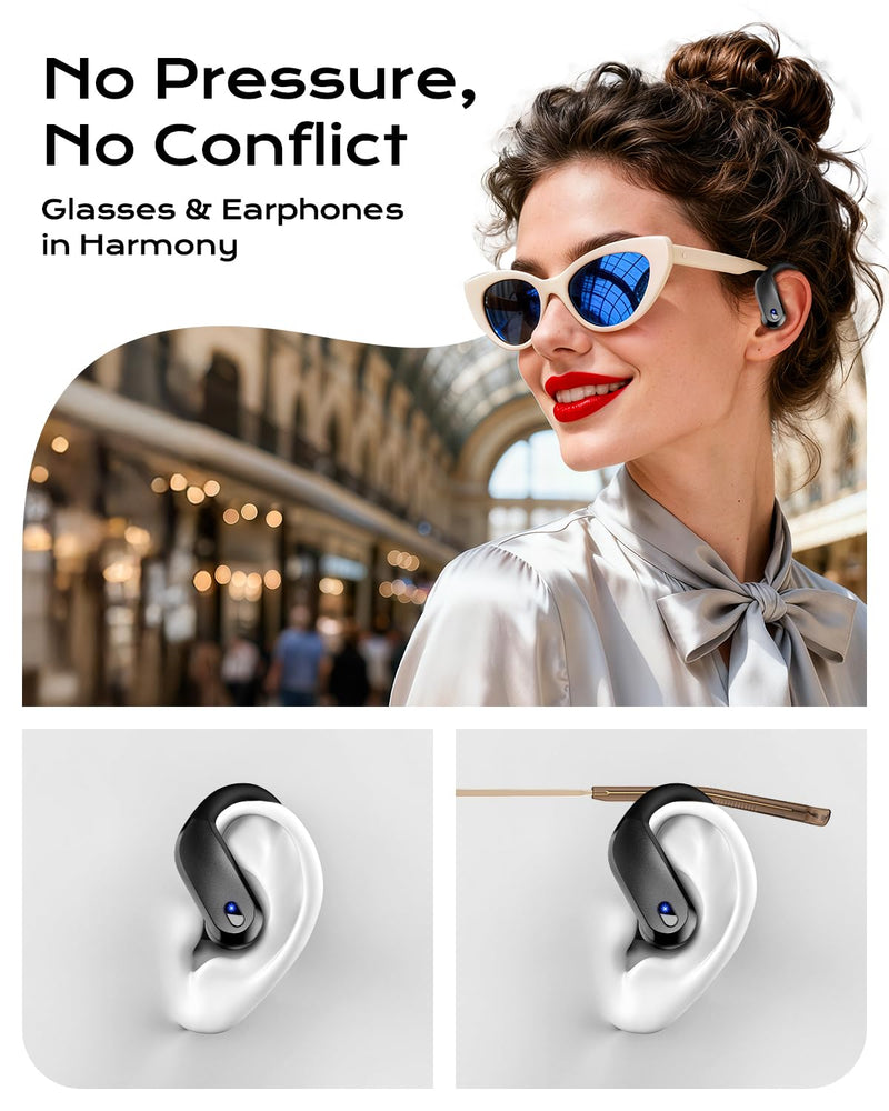 Wireless Earbuds,Bluetooth 5.4 Ear buds,Sport Headphones with Earhooks | IPX7 Waterproof Bluetooth Headphones,80H Playtime Earbuds,Noise Cancelling Mic for Earphones Running & Workout