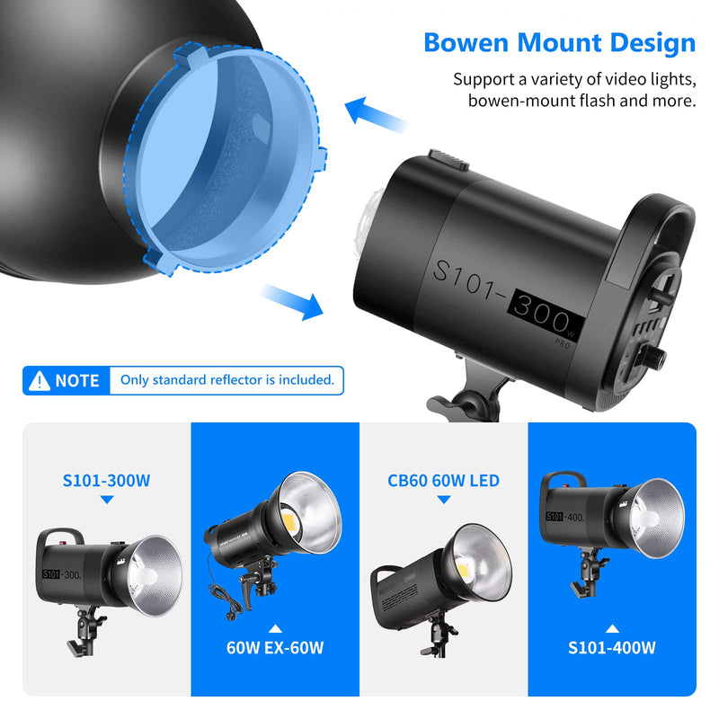 Neewer 7''/18cm Standard Reflector Diffuser Lamp Shade Dish for Bowens Mount Studio Flash Video Light Like Neewer CB60, CB100, CB150, Vision 4, Vision 5, ML300, S101-300W/300W PRO/400W/400W PRO