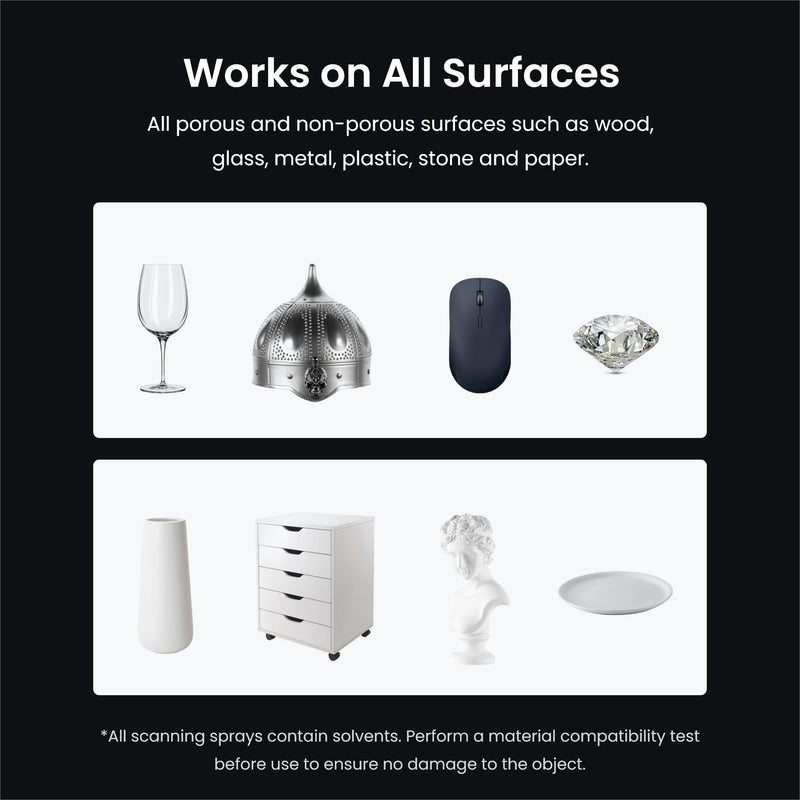Revopoint 3D Scanning Spray for 3D Scanners, No Cleaning Needed, for Transparent, Reflective or Highly Textured Surfaces Objects, 500ml, AB6 White