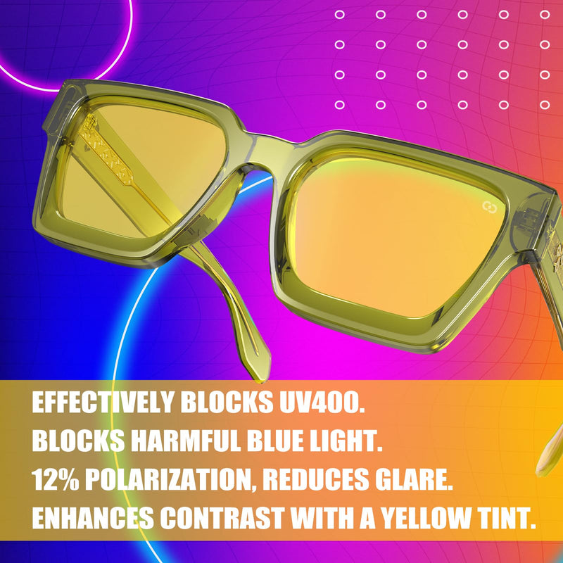 VISOONE Gamer Glasses Professional Blue Light Filter with Anti-Fatigue and Anti-Glare for Men and Women RIVER Olive Green
