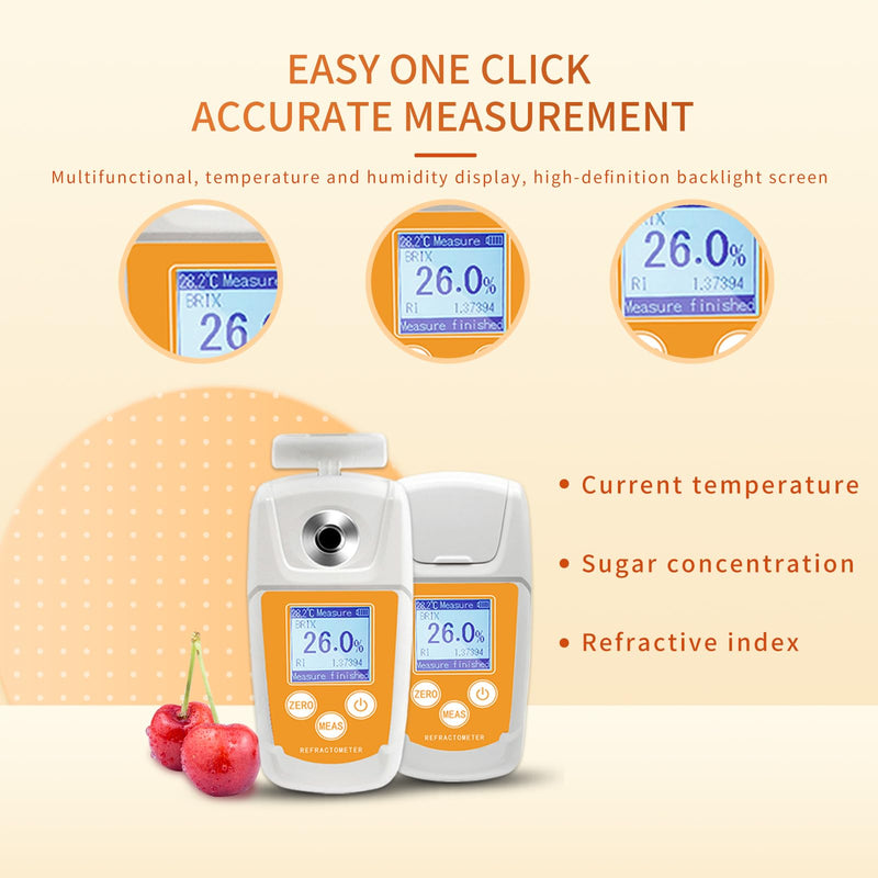 0-93% Brix Meter,Suger Tester,High Range Digital Brix Refractometer with ATC for Honey,Maple Syrup,Fruit,Beverages,Juice,Molasses,Sugary Drink,Suger Content Measurement 0-93%Brix