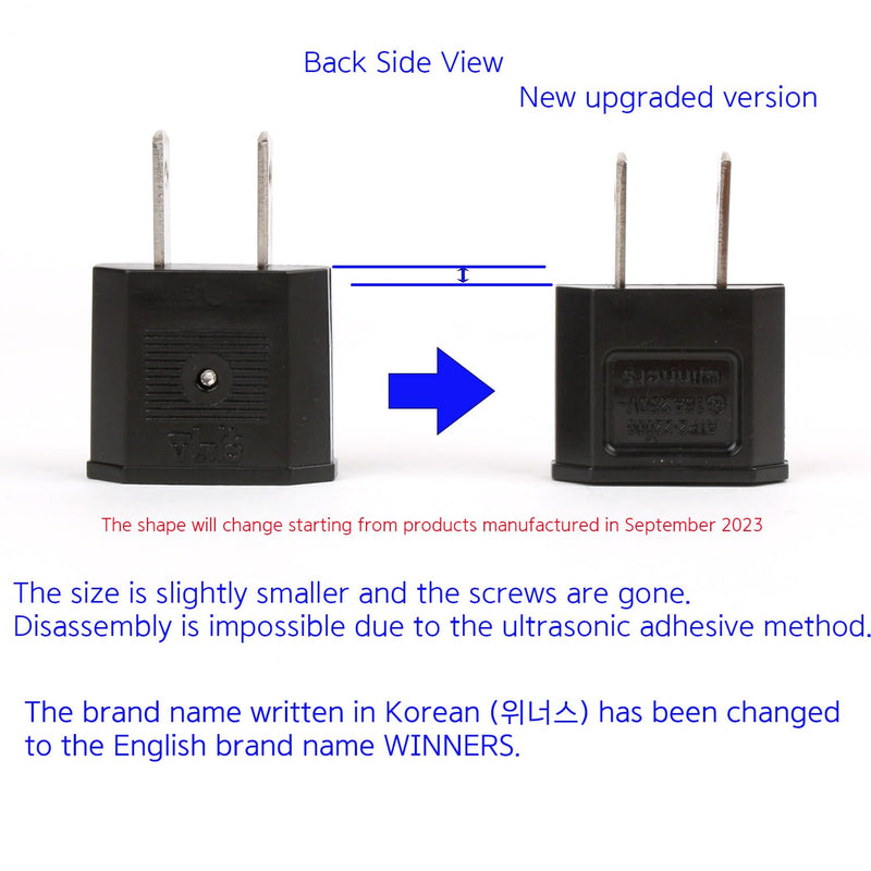 220 to 110 Travel Adapter (Korea to USA) Set of 2