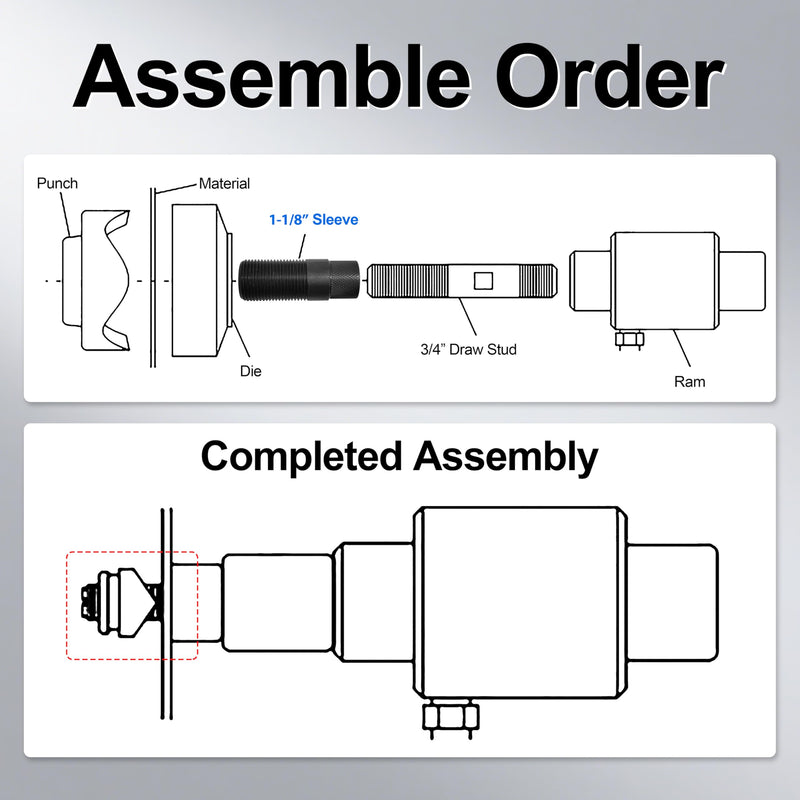 Hydraulic Punch Sleeve 1557AA Replacement for Greenlee 1557AA,Compatible with Slug-Buster,Slug-Splitter Punches and Punching Machine Replacement Draw Studs. Update