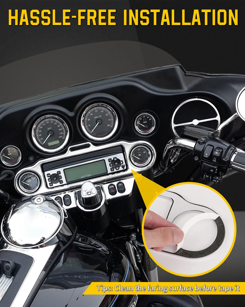 Stereo Accent Speedometer Speaker Trim Ring 9 Pcs Compatible for Harley Davidson 1996-2013 Electra Glide Street Glide Trike Glide