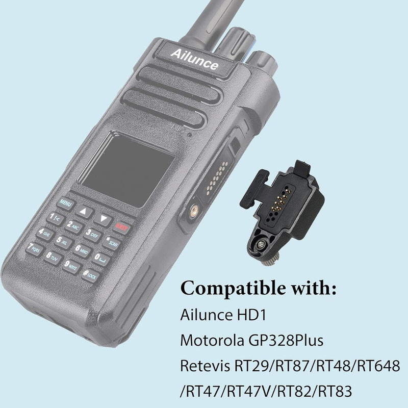 Retevis Ailunce HA1G GMRS Radio, GMRS Handheld Radio, Repeater Capable Bundle with Retevis Audio Adapter to 2 Pin Connector Walkie Talkies Earpiece
