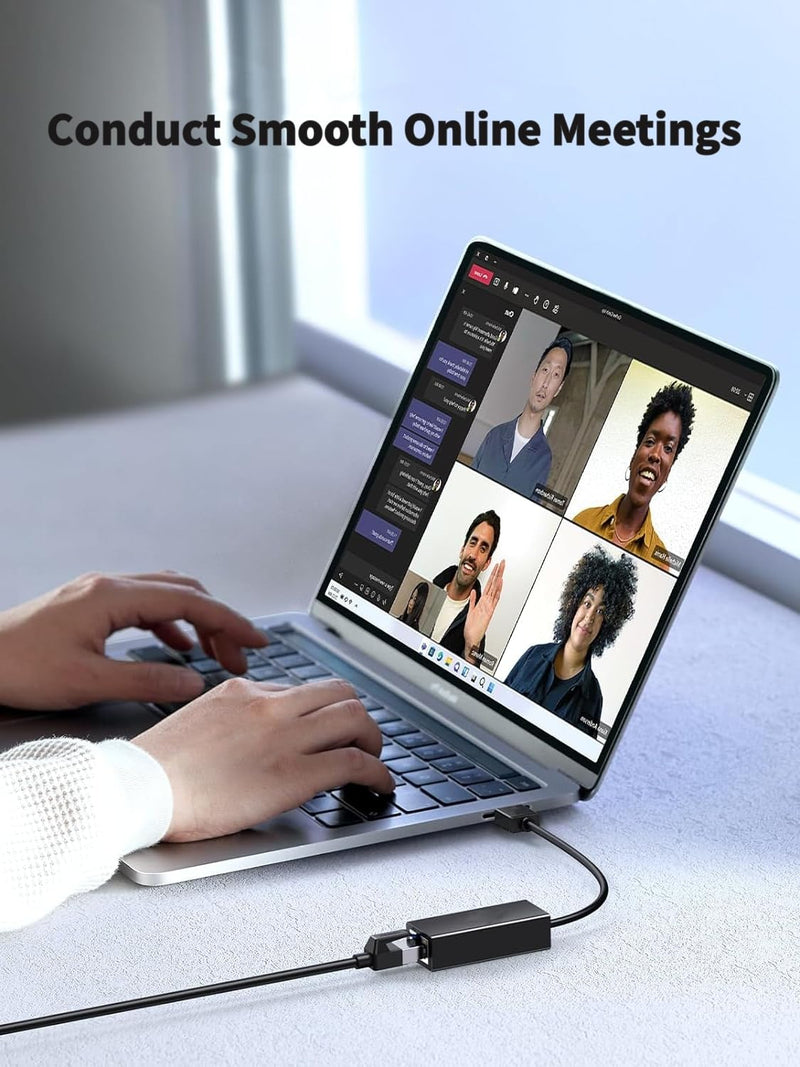 USB 3.0 to Ethernet Adapter, Driver Free to 10/100/1000 Gigabit Ethernet LAN Network, Aluminum Portable USB-A Compatible for MacBook,Surface,Windows,Vista,Mac,Linux,and More