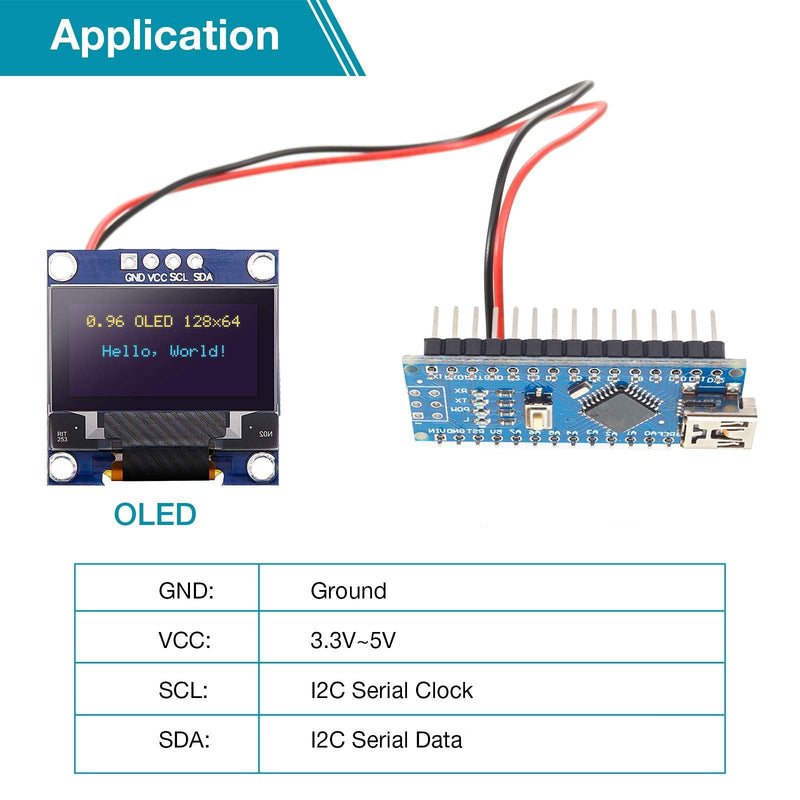 Frienda 10 Pieces I2C OLED Display Module OLED Screen Driver IIC I2C Tabellone Seriale con Display Auto-Luminoso Compatible with Arduino/Raspberry PI(White) White