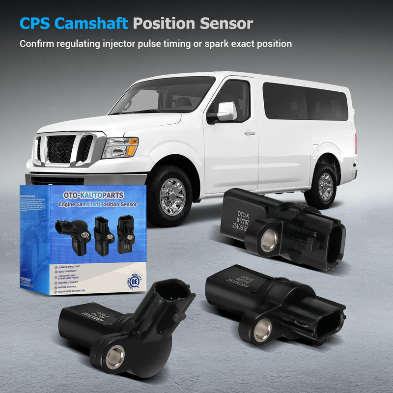OTO-K Crankshaft Camshaft Position Sensor Compatible with Nissan Infiniti-350Z Altima Maxima Murano Frontier Pathfinder,FX35 G35 M35 I35-3.5L V6,Replace#907-716 917-704 917-707,Set of 3