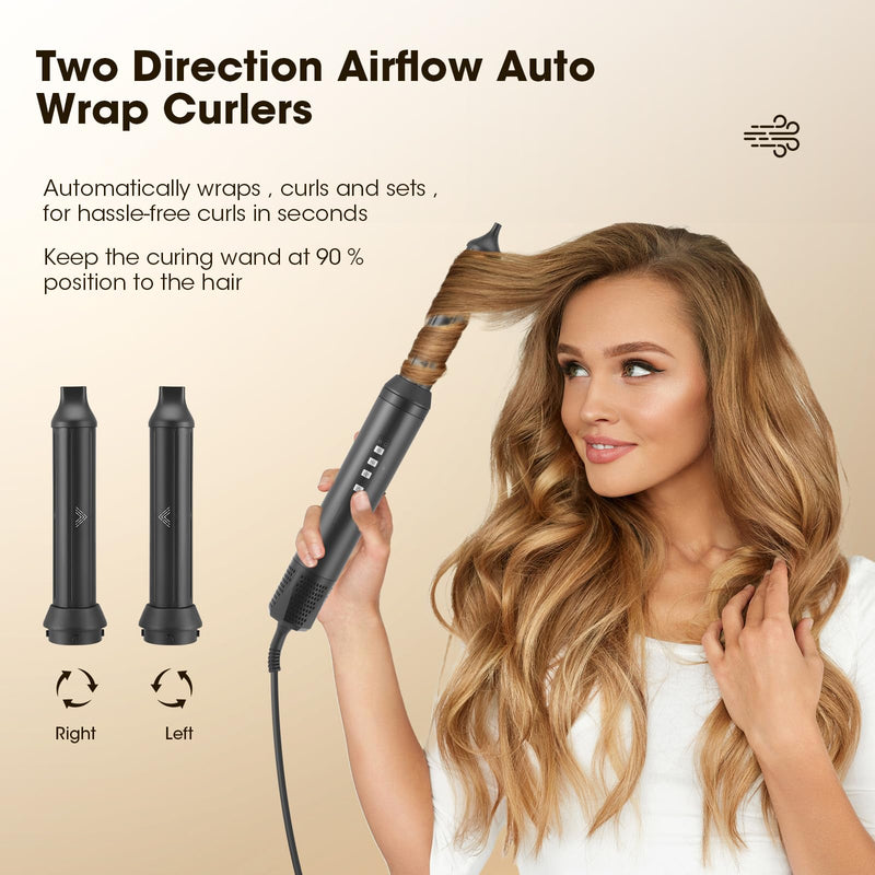5 in 1 Hair Styler, Air Stylers for Women, Magic Hot Air Styler Dryer Brush for Hair Styling, [110,000 RPM] High-Speed Ionic Hairdryer for Volumizing, Curling, Straightening, 3 Speeds & Temp