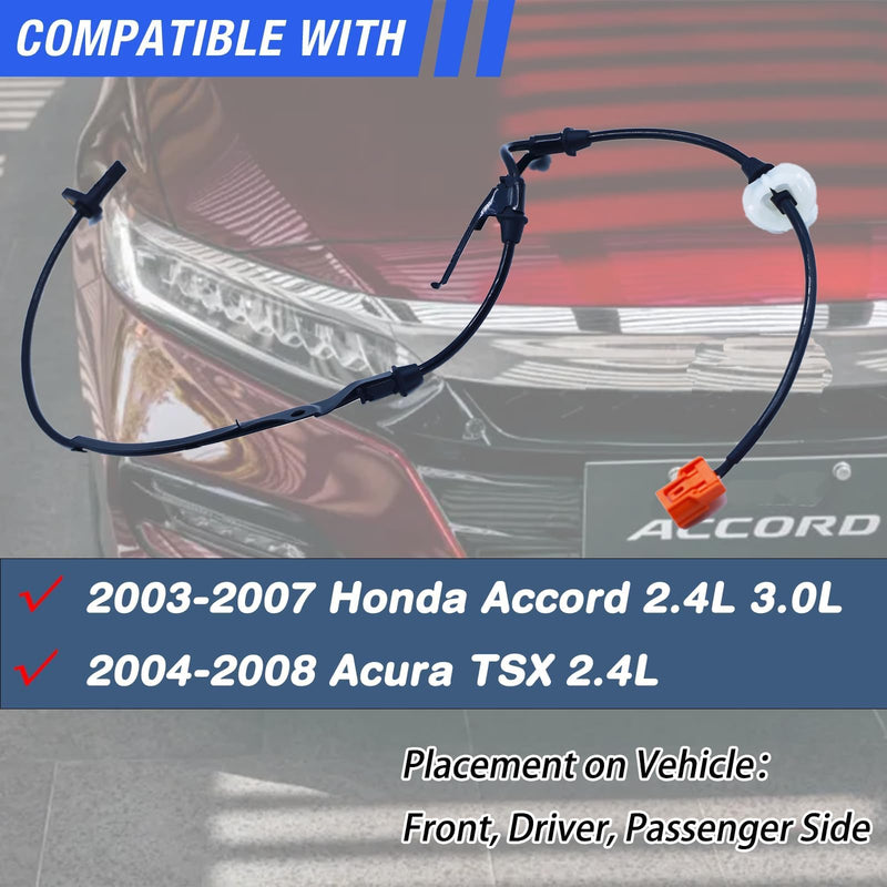 ABS Wheel Speed Sensor Front Left Right Compatible with 2003-2007 Honda Accord 2004-2008 Acura TSX Driver Passenger Side ABS Sensors # 57450-SDC-013 57455-SDC-013 2Pcs