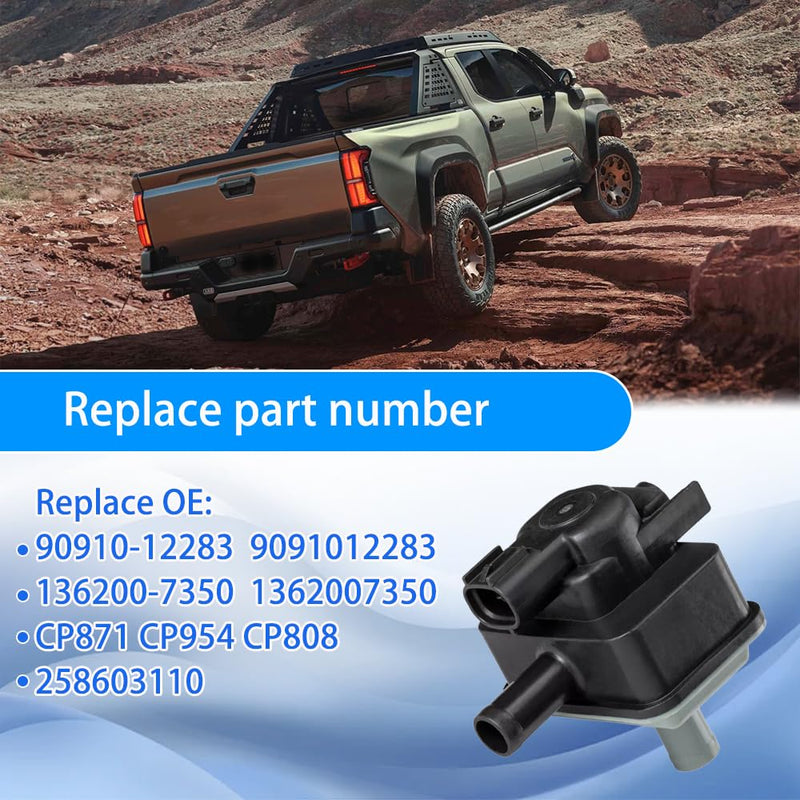 136200-7350 Vaccum Switch Solenoid Valve Compatible with Toyota Corolla Highlan-der Taco-ma Lex-us RX350 SCION FR-S IM 2014-2020 90910-12283