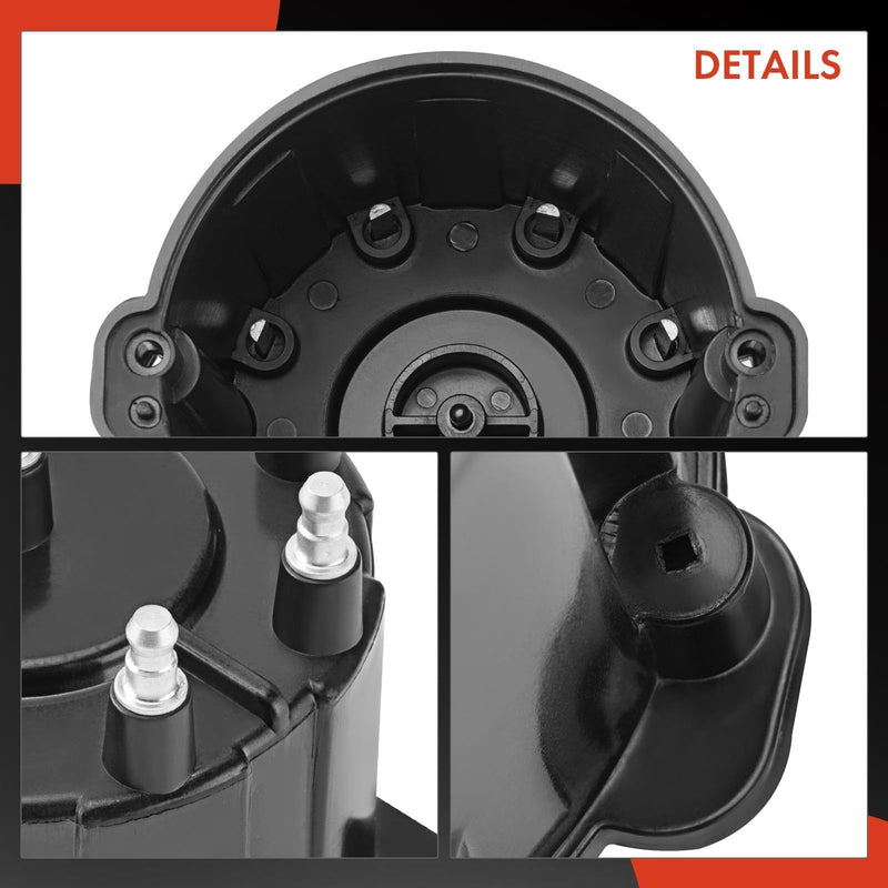 A-Premium Ignition Distributor Cap Compatible with GMC, Chevy & Cadillac Vehicles - V8 Engine - C/K Pickup, Express, Suburban 1500 2500 3500, Yukou, Brougham, Firebird, Blazer - 1987-1995