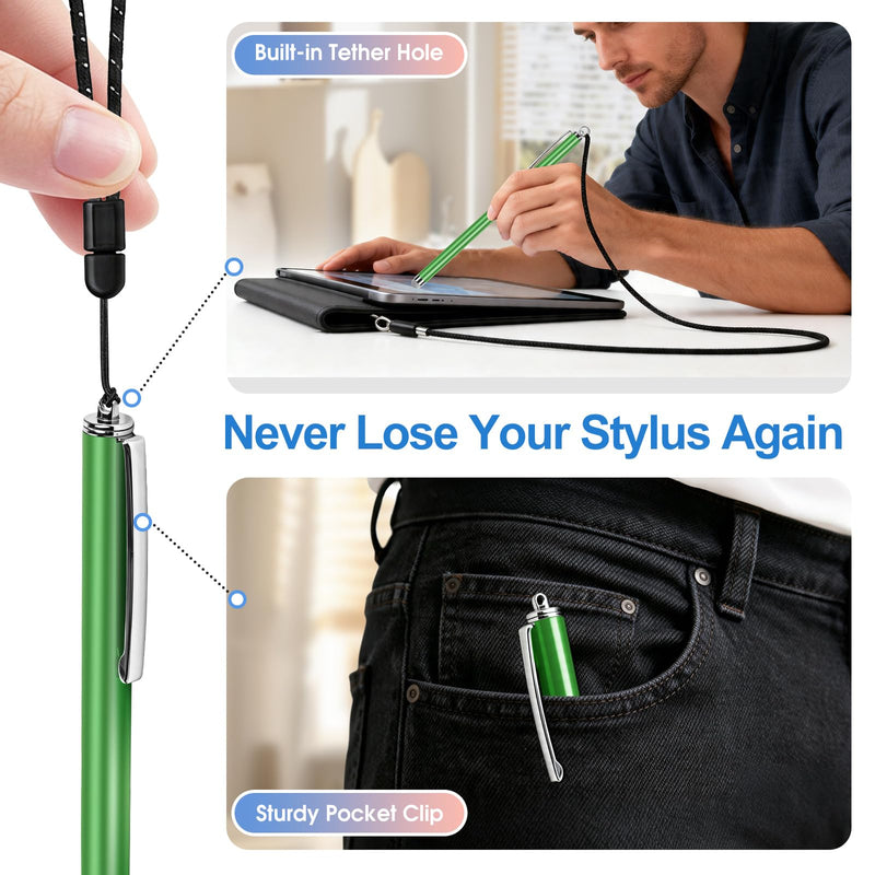 Long Stylus 5-Pack Capacitive Pen for Touchscreen, Universal Stylus Pens | for iPad iPhone Android Tablet & Laptop Touch Screens, High Sensitivity & Smooth nibs Fiber mesh Extra Long Stylus