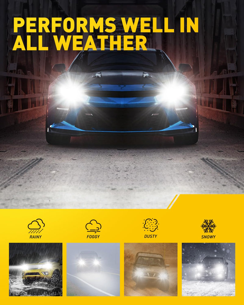 AUXITO H1 Fog Bulbs, 20000 LM Brightness, 6500K Cool White With Fan, Canbus Ready Fog Light Bulbs, Play and Play, Pack of 2 H1/H1LL