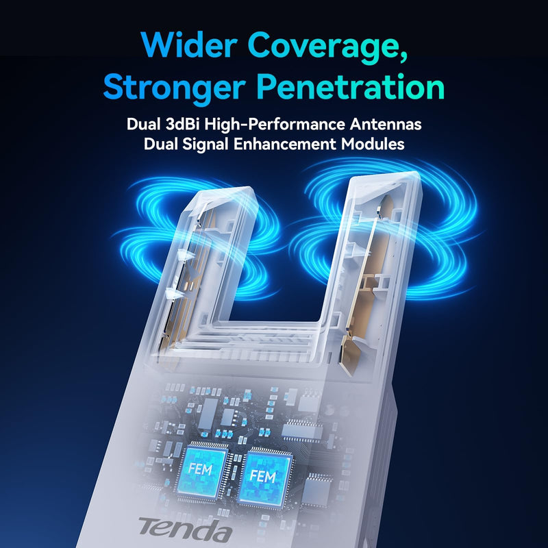 Tenda WiFi Range Extender AC1200 - WiFi Extender with Gigabit Ethernet Port, 1.2Gbps Home Signal Booster, Dual Band, Up to 1600 Sq & 32 Devices (A18Pro) A18Pro