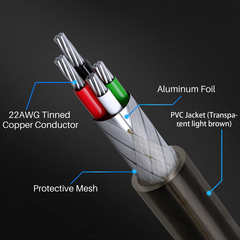 Active USB Extension Cable 50 Feet, USB 2.0 A Male to Female Cord (from 2ft to 150ft for Selection), with an Extension Chipset Signal Booster, 22AWG Tinned Pure Copper, (AC Power Supply Included) Active 50FT