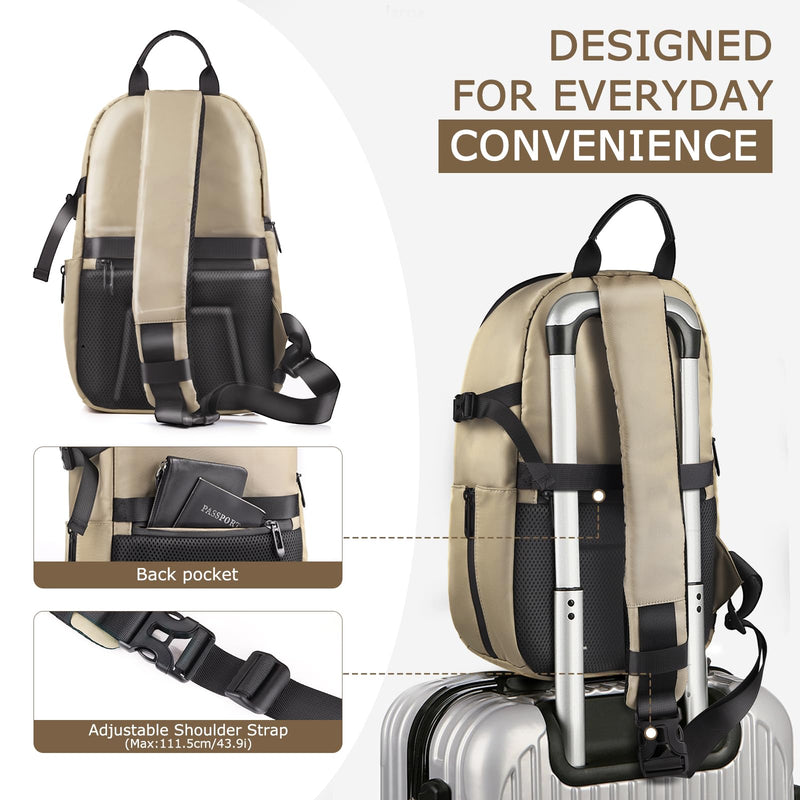 TAAOKA Camera Sling Bag, DSLR/SLR/Mirrorless Camera Backpack Case Shockproof Photography Backpack with Tripod Holder & Removable Modular Inserts Compatible with Canon/Nikon/Sony/Fuji Coffee Medium 9.06 x 5.12 x 15.16 inches
