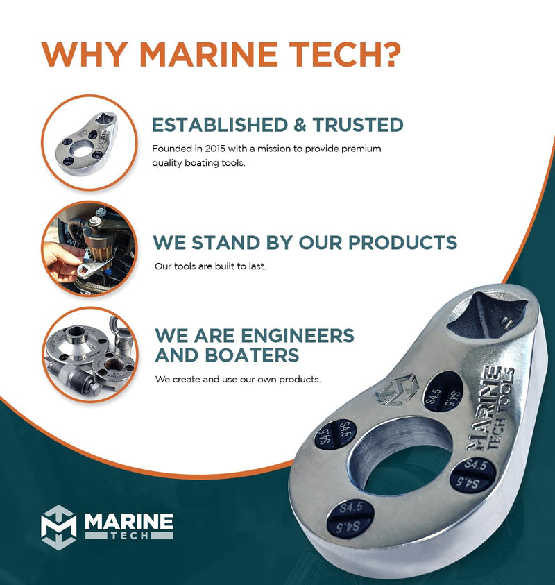 Marine Tech Tools 32mm Yamaha Tilt Trim Spanner Wrench (AMT0006), Outboard Trim Tilt Pin Wrench, Trim Caps fit all SHOWA manufactured Units, Yamaha, Honda, Evinrude