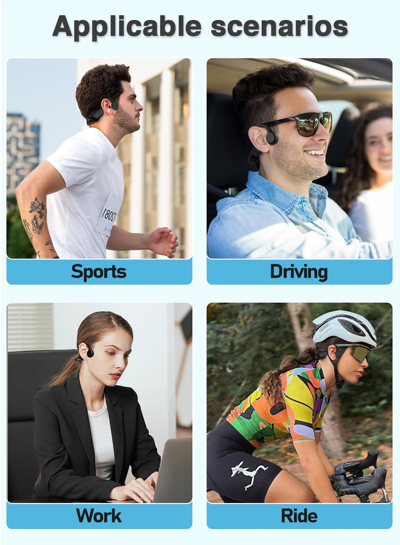 Bone Conduction Swimming Headphones, IPX8 Waterproof Open Ear Bluetooth Headphones with 32GB Built-in MP3 Player, Wireless Sport Headphones for Swimming, Running, Workout, Black