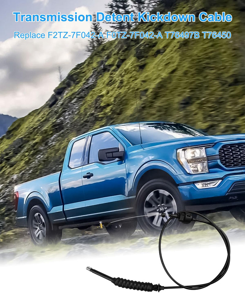 Transmission Detent Kickdown Cable Fit for Ford AOD Truck Bronco E-150 F-150 F-250 1987-1993 Replace F2TZ-7F042-A F0TZ-7F042-A T76497B T76450