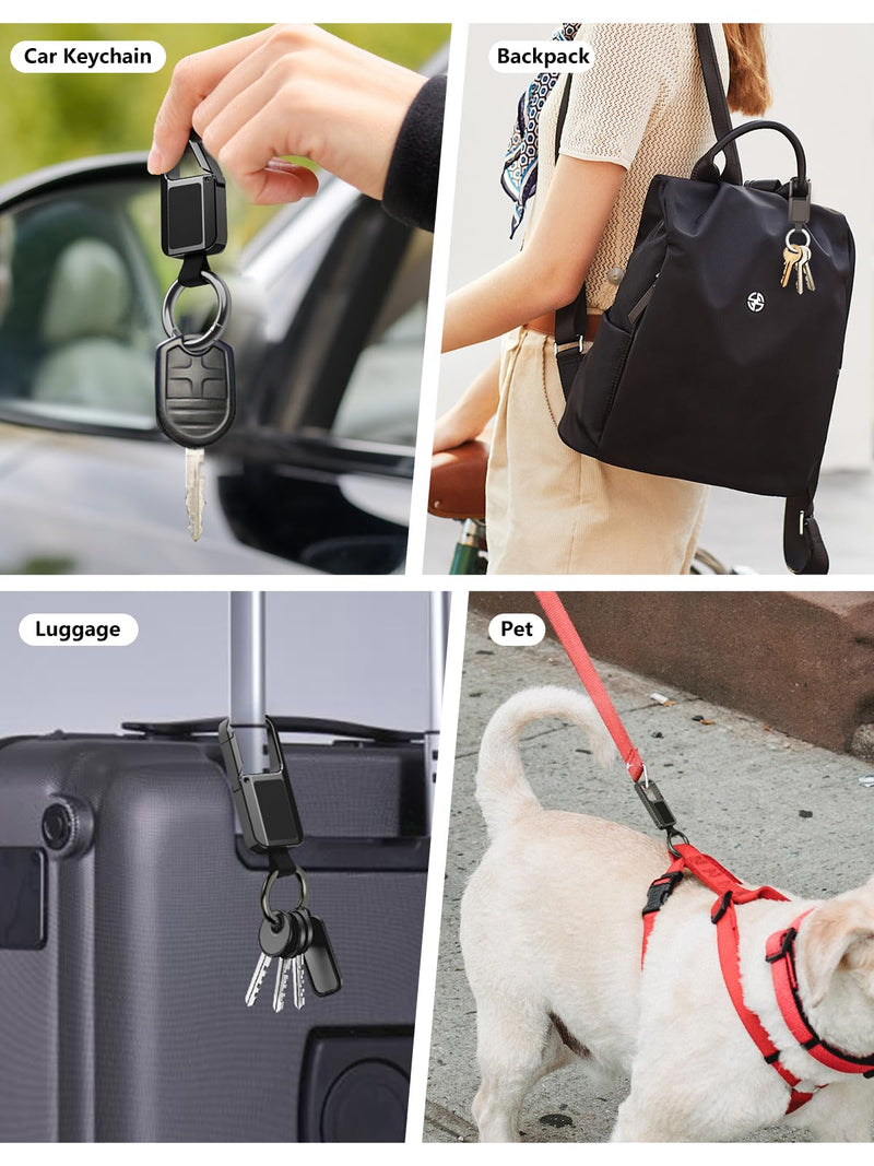 Keychain Tracker Works with Apple Find My (iOS Only) | Key Chain Tracker Tag Heavy Duty Car Keychain for Men, llaveros para hombres Carabiner Key Chain Anti-Lost Key Finder
