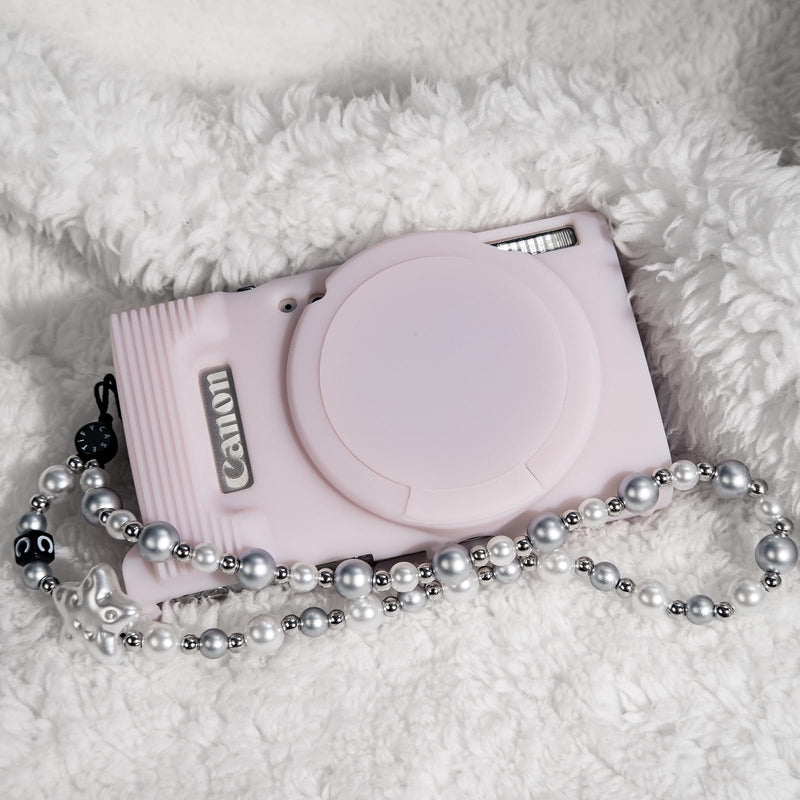 Case for Canon PowerShot ELPH 360 2 Screen Protector, Jelly Pink | Silicone Protective Case, Beaded Wrist, Lens Cover, Anti-Scratch Shockproof, Enhanced Grip, For ELPH 360/IXY 650/IXUS 285