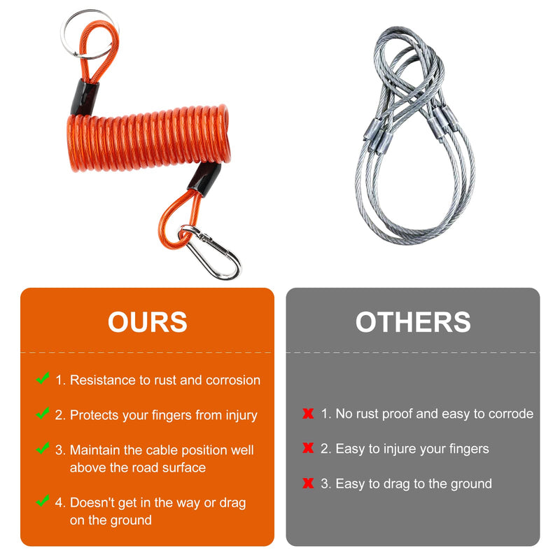 Trailer Breakaway Switch, 6ft Breakaway Coiled Cable with Electric Brake or RV Towing Trailer Red