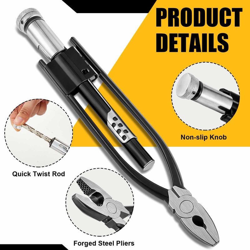 1 Pcs Reversible Safety Wire Twister Pliers Left and Right Twists Aircraft Wire Twisting Tool Automatic Metal Lock Twister for Aircraft Automobile Industries (6 Inch) 1 6 Inch