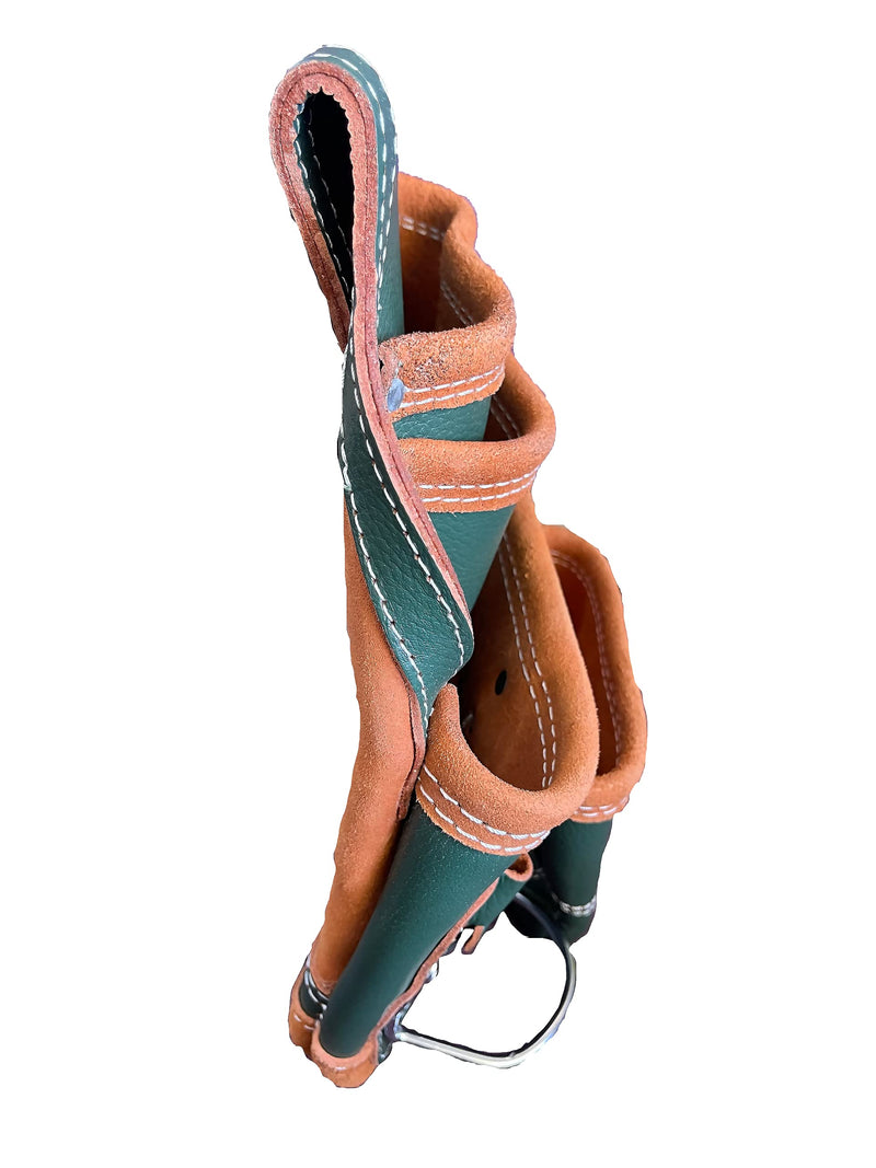 Heavy Duty Tool Pouch | Carpenters Tool Pouch 3250, Green, Top Grain, 10 Pockets, 2 Hammer Holders, Reinforced Seams | Made from Premium Natural Grain Leather for Superior Durability