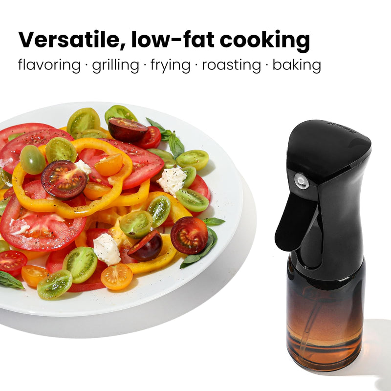 Mistifi Premium Oil Sprayer – Dark Glass Bottle for Cooking, Air Fryer & Salad – Fine Mist, Easy Press – Abyss/Olive Brown