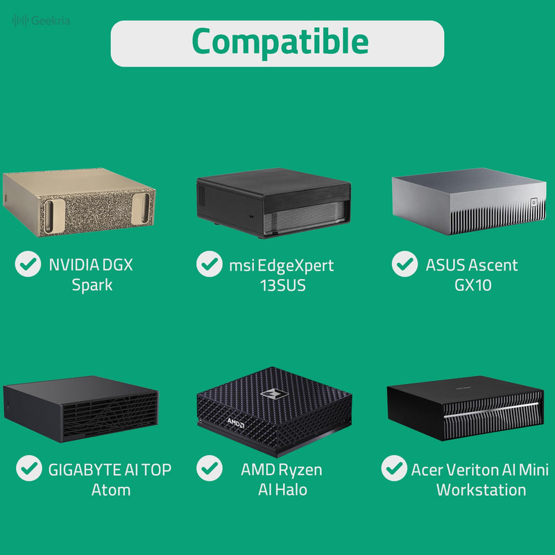 GEEKRIA Mini PC Hard Shell Travel Case, Compatible with NVIDIA DGX Spark, ASUS Ascent GX10, msi EdgeXpert 13SUS, GIGABYTE AI TOP Atom, AI Supercomputer Carrying Bag (Dark Gray)